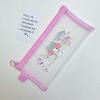 Estuche de malla de nailon con diseño de Sanrio Kurome, bonito estuche para lápices con diseño de Melody, bolsa de almacenamiento para estudiantes