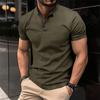 Camisa Polo 2025 Transpirable Verano para Hombre Camiseta de Manga Corta Botones Cuello Henley Deportivo Polo para Hombre Absorción de Humedad y Sudor