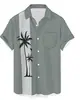 2024 Cruzamento de Fronteiras Masculino Quente Nova Camisa de Manga Curta Série Férias no Havaí Estampada em 3D Casual Top Masculino