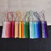 Atacado 13cm Seda de Gelo Fechado Borla Estilo Chinês Pingente de Leque Marcador de Página Acessórios de Pendurar em Roupas Espinho Decorativo Joias Borla Decorativa