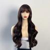 Peluca para Mujer, Origen Aliexpress, Cabello Largo Rizado, Ondas Grandes, Largo Hasta la Cintura, Peluca de Fibra Sintética, Fabricante Femenino, en Stock, Color Marrón Fresco