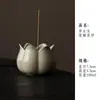Queimador de Incenso Cerâmico com Cinzas de Planta, Porta-Incensos Interno Estilo Chinês, Suporte para Velas, Ornamento para Mesa de Chá Doméstica, Acessório de Incenso para Cerimônia do Chá