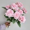 Paquetes de 9 cabezas, núcleo de cabello de rosa de diamante, paquete de rosas de esquina para boda, salón de bodas, fila de flores, base de modificación, florero, florero