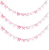 Chica con Arte de Latte de Lazo Rosa Fondo para Fiesta de Cumpleaños Suministros Decoración para Fiesta de Primer Cumpleaños del Bebé Props