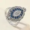 Huajie comercio electrónico transfronterizo venta caliente moda europea y americana lujo Anillo de compromiso Topacio joyería de moda europea y americana