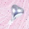 Decoração de bolo de aniversário colorida brilhante estrela de amor balão de folha de alumínio festa de panificação mesa de sobremesas peças para inserir bandeirinhas