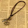 Comercio exterior artículo original collar de cuero joyería de cuero colgante de ancla de barco collar de piel de vaca collar vintage nuevo venta caliente