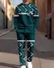 Conjunto de Sudadera Casual de Moda Europea y Americana Temu Transfronterizo Nuevo Conjunto de Dos Piezas Holgado para Hombre con Cuello Redondo y Pantalones