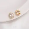 Pendente Retangular Geométrico em Forma de Coração Estrela de Cinco Pontas Gota d'Água Banhado a Ouro 14K com Zircônia Micro-Pavimentada Preservador de Cor Pingente para Joias DIY