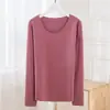 Nova camisa base de veludo catiônico feminina 2022 outono e inverno plus size sem costura gola redonda gola semi-alta autoaquecimento quente