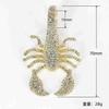 Nuevo colgante de cadena cubana de escorpión con diamantes estilo hip-hop, joyería popular europea y americana de aleación chapada en oro, suministro directo transfronterizo