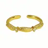 Anillo Abierto Medieval Francés Retro con Diamantes Completos, Moderno y de Alta Gama, Diseño de Nicho, Exquisitos Accesorios de Diamante para Mujer