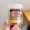 Goma para el pelo sin costuras, elástica, duradera y sencilla, estilo coreano, con rayas y lunares, no daña el pelo, accesorios para el pelo en lata