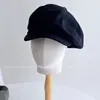 Gorra de Lino Estilo Minimalista para Viajes Diarios para Mujer, Gorra Casual Elegante de Otoño e Invierno, Gorra de Boina Versátil Relajada, Moderna