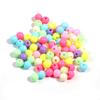 Cuentas acrílicas de sirena agrietadas de doble color chapadas en color macarrón, accesorios de joyería, cuentas redondas al por mayor