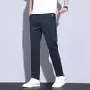 Pantalones Casuales de Hielo Delgado para Hombre Verano 2026, Alta Elasticidad, Transpirables, Estilo Coreano, Corte Entallado, Pierna Recta, Cintura Alta, Pantalones de Hielo para Hombre