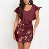 2025 Nuevo Vestido Casual Estampado Delgado de Dos Piezas Falsas Popular en Amazon Ebaytemu para Mujer