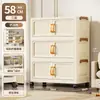Armário de Armazenamento Dobrável de 60 cm de Largura Super Grande para Casa Quarto Guarda-roupa Infantil Armário de Armazenamento de Cozinha Armário de Armazenamento de Plástico Multicamadas