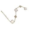 Versión Alta Pulsera de Trébol de Cuatro Hojas Explosivo Rosa con Incrustaciones de Diamantes Concha Blanca Microincrustada de Diamantes Completa Exquisita Pulsera de Lujo Ligero de Alta Gama para Mujer