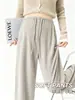 Pantalones de Maternidad Primavera y Otoño Ropa Exterior Pantalones de Pierna Ancha 2026 Estilo Nuevo Sin Opresión en el Vientre Durante el Embarazo Pantalones de Arroz Glutinoso Ropa de Otoño
