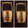 Latón un cubo de oro pequeños adornos de cubo pequeño contenedor de lingotes de plata manualidades creativas adornos de un cubo de oro para atraer riqueza al cubo del tesoro