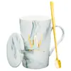 Taza Cerámica Taza con Tapa Cuchara Hogar Oficina Pareja Taza de Té Taza para Beber Taza de Café Puede Imprimir Logo Patrón