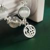 Ojo de Gato Blanco Piedra Lunar Gris Retro Marca Fu Pulsera de Hielo para Mujer Estilo Mori Hada 2022 Estilo Nuevo Temperamento de Alta Gama