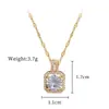 [Aço titânio] Micro-incrustado colar brincos terno luz luxo Praça completa diamante personalidade temperamento banquete brincos colar conjunto