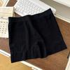 Ropa interior de seguridad de seda de hielo sin costuras de verano para mujer, calzoncillos tipo bóxer de cintura alta dos en uno, leggings sencillos para mujer que no cuelgan