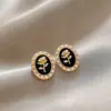 Nuevos Pendientes Ovalados de Flor de Rosa 2026 para Mujer, Moda Retro, Elegantes y de Alta Gama, Aretes de Botón Negros