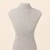 Cadena corporal con sujetador de bikini personalizado sexy, joyería transfronteriza europea y americana, accesorios de cadena de cuentas redondas moldeadoras para mujer