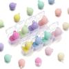 Macaron color flocado cuentas con orificio para colgar felpa con orificio cuentas redondas diy accesorios para tocado cadena para teléfono móvil nuevo de fábrica