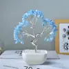 Árbol de Riqueza de Aguamarina Natural Árbol de la Vida Piedra Cruda de Cristal Adorno de Escritorio de Oficina Artesanías de Cristal