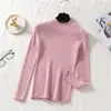 Suéter de Punto para Mujer con Cuello Medio Alto Otoño e Invierno Nuevo Estilo Versión Coreana Prenda Base Adelgazante Manga Larga Suéter Corto Interior