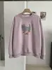 Sudadera KEKEZOON con bordado de gato de dibujos animados, cuello redondo, holgada, manga larga, otoño, estilo coreano, top 9065