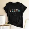 Camiseta con estampado de café helado con copo de nieve manga corta estilo europeo y americano top transfronterizo AliExpress verano nuevo 2022