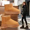 Botas de nieve gruesas forradas de felpa cálidas de talla grande para mujer de comercio exterior, nuevas botas cortas de suela gruesa para invierno 2026, zapatos de algodón para mujer en stock
