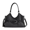 Bolsa decorada com cinto de couro minimalista de nicho 2026 nova bolsa de ombro única bolsa de mão da moda bolsa transversal bolsa feminina de grande capacidade