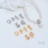 Cobre folheado a ouro 14K com incrustação de zircônia, design de folha em forma de diamante e corda, fecho pingente porta-contas com furo lateral, acessórios para joias DIY feitos à mão
