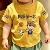Nova Camiseta de Algodão Puro de Manga Curta para o Verão de 2026 com Estampa de Desenho Animado para Meninos e Meninas, Tops Fofos para Crianças Maiores e Roupas de Bebê