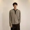 Camiseta henley de otoño elástica ajustada de manga larga para hombre y mujer, jersey casual versátil, top a rayas estilo old money