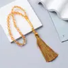 Pulseira de Borla Lisa com 33 Contas, 8*10mm, Contas de Oração Cristalinas do Oriente Médio Saudita, Unissex, Presente de Aniversário