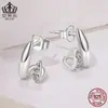 Ai Fu Le S925 Design Geométrico Brincos de Camada Dupla Personalizados Prata Esterlina Versátil Joias para o Dia a Dia Brincos de Prata Femininos