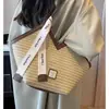 Bolso de paja transfronterizo de gran capacidad para mujer, nuevo bolso de hombro versátil para la playa 2026, bolso tote para vacaciones en la playa y uso diario