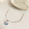 Collar de Perlas con Hojas de Ginkgo de Cristal de Zircón Estilo Resort de Playa Cadena para Clavícula Moderna Versátil Collar de Moda de Gama Alta