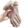 Guantes Mujer Invierno Cálidos Equitación Estilo Coreano Forro Polar Engrosados A Prueba de Frío A Prueba de Viento Pantalla Táctil Invierno Gamuza De Estudiante