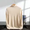 Suéter de cachemira para hombre con cuello alto, 100% cachemira pura, nuevo suéter base de punto pullover de manga larga para otoño e invierno
