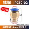 Conector rápido para tubería de gas, conector rápido neumático, fuente de aire, rosca PC8-02, paso recto PC 10-03/12/6/4/M5