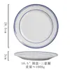 Plato de Cerámica Resistente a Altas Temperaturas Estilo Occidental para Restaurante Plato para Pasta Steak Tomahawk Americano Plato Ovalado para Pescado Plato para Cocción al Vapor Seco