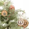 Pode Ser Processado com Amostras, Pilhas de Madeira Redondas Retrô de Camada Dupla, Acessórios de Madeira Decorativos DIY, Enfeites de Artesanato de Madeira para Árvore de Natal